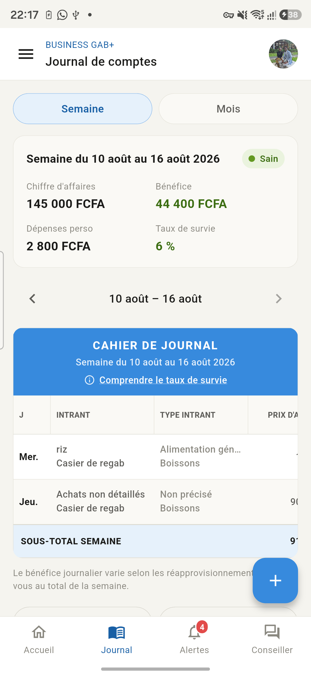 Cahier de journal
